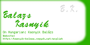 balazs kasnyik business card