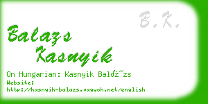 balazs kasnyik business card